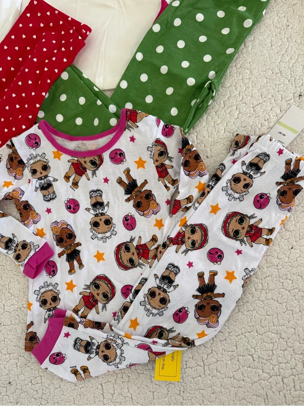 New girls Carter’s Gymboree L.O.L. Sz 4 Pink, White & Red Kids Pajama Set Bundle